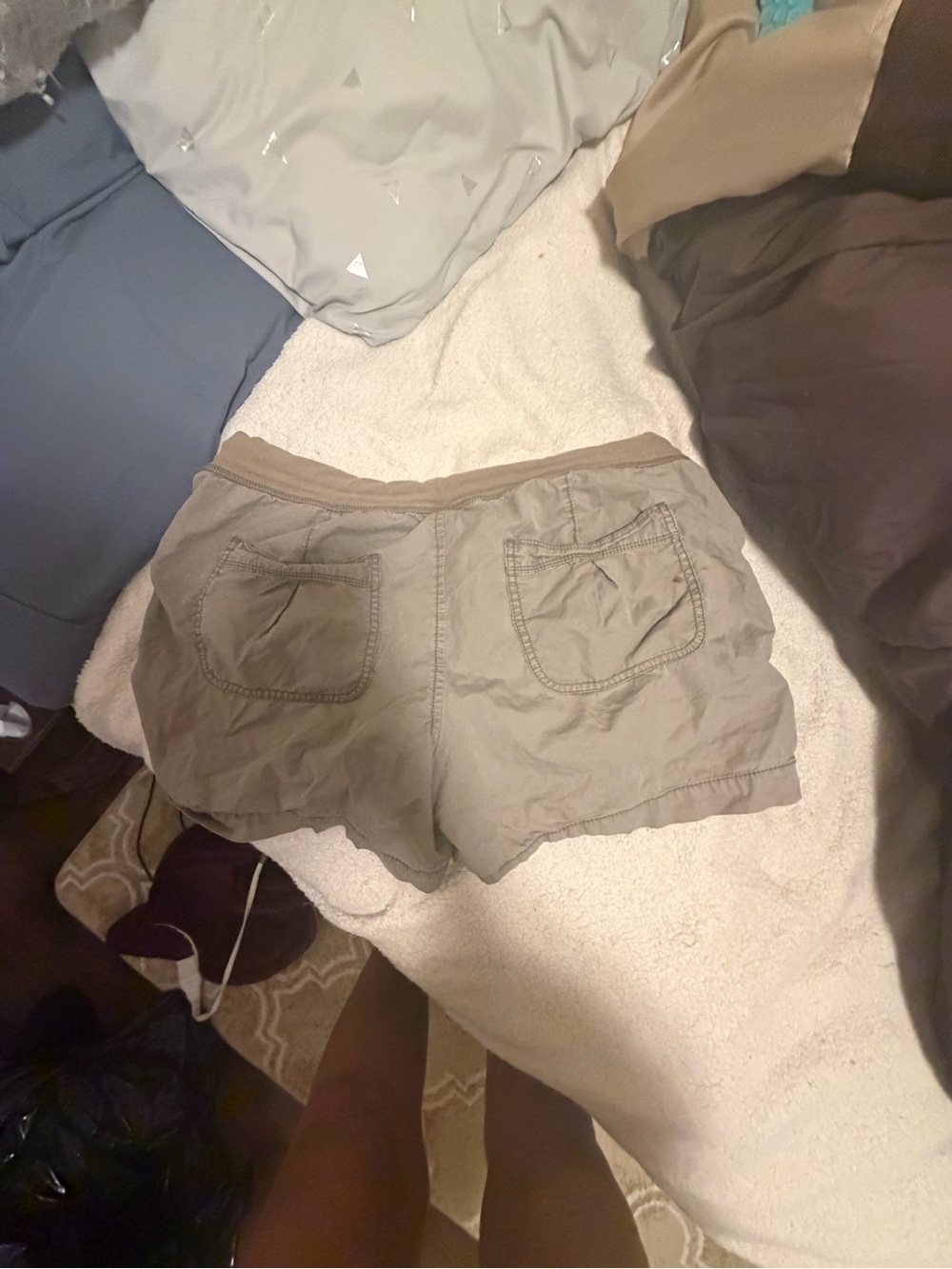 Old Navy Olive Drawstring Back-Pocket Athletic Shorts